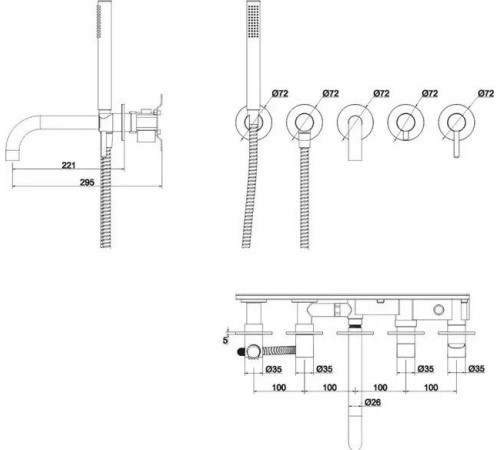Смеситель Grocenberg GB5070 никель