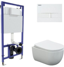 Унитаз подвесной Berges Wasserhaus Ventas Rimless + Visam Slim 525 EX-043308 с сиденьем