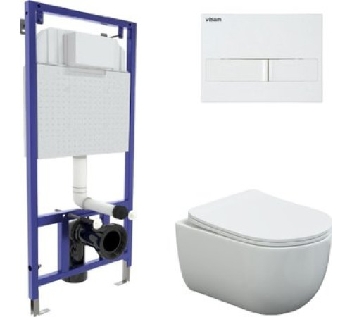 Унитаз подвесной Berges Wasserhaus Ventas Rimless + Visam Slim 525 EX-043308 с сиденьем