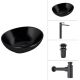 Умывальник Lauter 21652-A + Reef 21CK8678BS + сифон 21635B + дон.клапан 21190B черный матовый
