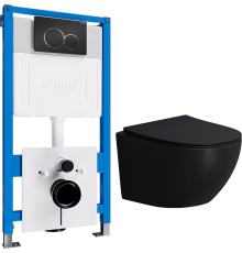 Унитаз подвесной Lauter Sulzdorf с микролифтом и кнопкой смыва 219704E белый/черный