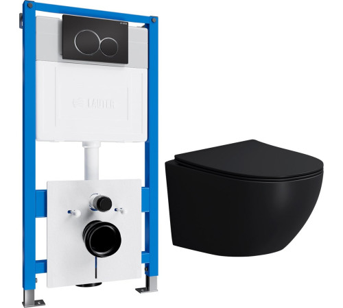 Унитаз подвесной Lauter Sulzdorf с микролифтом и кнопкой смыва 219704E белый/черный