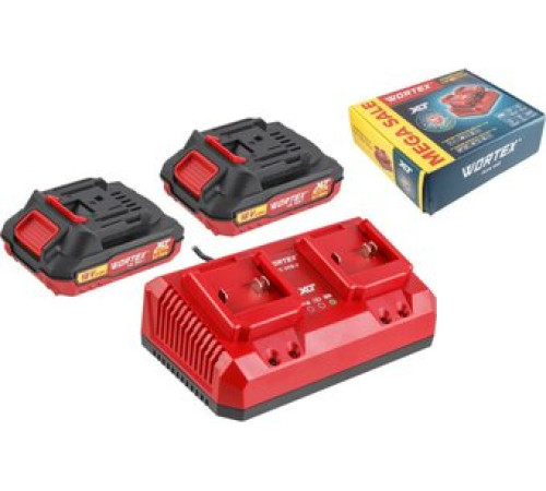 Аккумулятор с зарядным устройством Wortex 2329018 18В/2 x 2 Ah + 18В