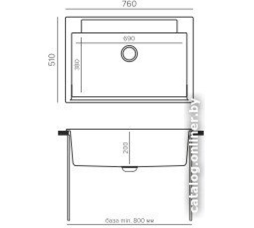 Кухонная мойка Polygran Argo-760 космос