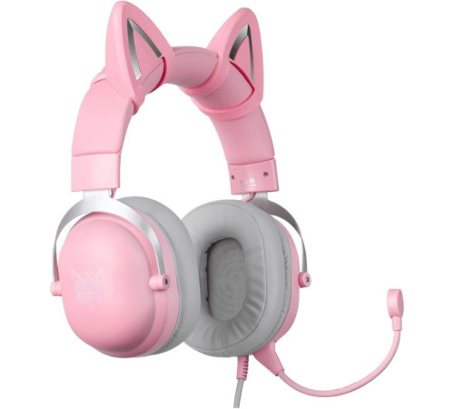 Наушники Onikuma X11 розовый, с ушками
