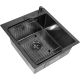 Кухонная мойка ARFEKA ECO AR мойка 450*500, коландер F, дозатор BLACK DECOR MILLET