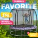 Батут Sundays Favorite Premium 10FT смайл, с сеткой, с лестницей