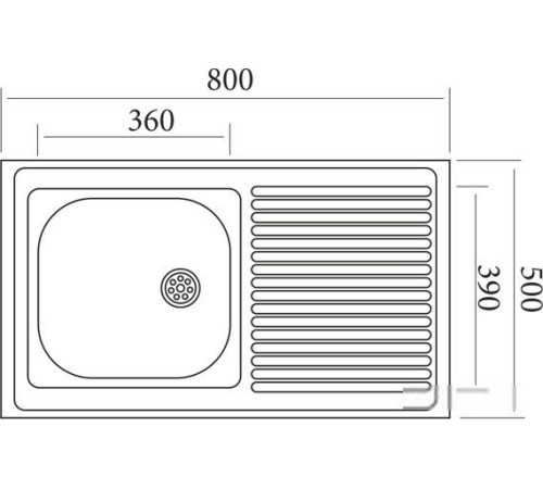 Кухонная мойка Mixline 310337 левая, матовая, 0.4 мм
