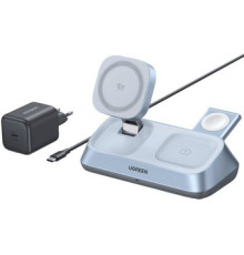 Беспроводное зарядное Ugreen MagFlow 3-in-1 W711 55677 голубой