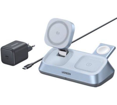 Беспроводное зарядное Ugreen MagFlow 3-in-1 W711 55677 голубой