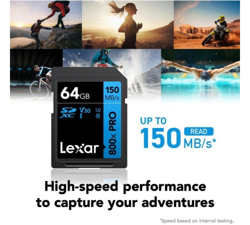 Карта памяти Lexar High-Performance 800x Pro SDXC LSD0800P064G-BNNNG 64GB