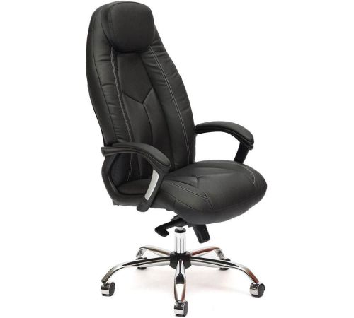 Кресло TetChair Boss Lux иск.кожа, кожзам черный/черный перфорированный 36-6/36-6/06