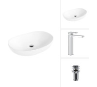 Умывальник Lauter 21502 + Cascade 21СК0655C с донным клапаном 21190CH хром