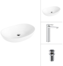 Умывальник Lauter 21502 + Cascade 21СК0655C с донным клапаном 21190CH хром