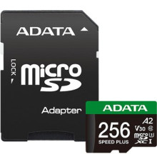 Карта памяти ADATA SPEED PLUS microSDXC 256GB UD256GUI3V30A2SP-RA1 с адаптером