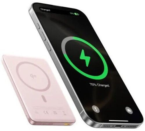 Внешний аккумулятор Baseus PicoGo AM41 Ultra-Slim Qi2 Magnetic Power Bank 10000mAh розовый