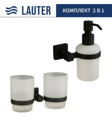 Набор аксессуаров для ванной Lauter 21SH6082 + 21SH6172 Matt Black, 2 предмета