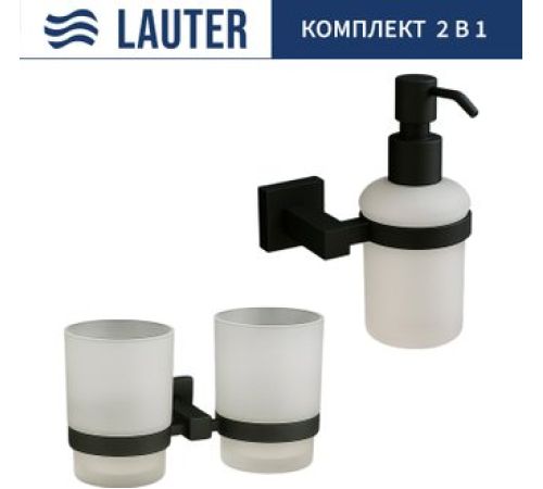 Набор аксессуаров для ванной Lauter 21SH6082 + 21SH6172 Matt Black, 2 предмета