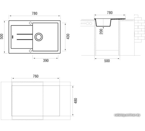 Кухонная мойка Longran Amanda AMG 780.500 colorado/08