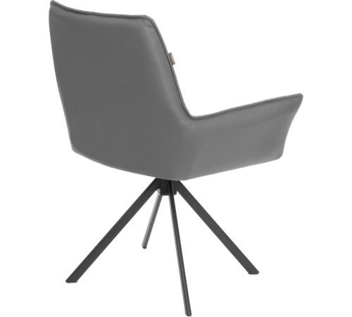 Стул с подлокотниками TetChair Мурано опора 360 велюр/букле HYP/экокожа, светло-серый/графит