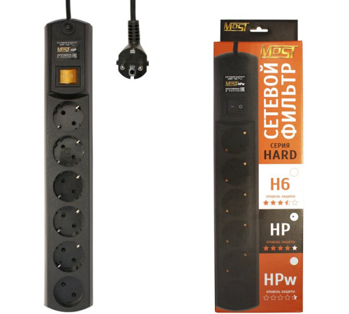 Сетевой фильтр Most HP 5 м черный