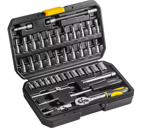 Набор трещотка с головками и битами TOPEX 38D640 46 предметов