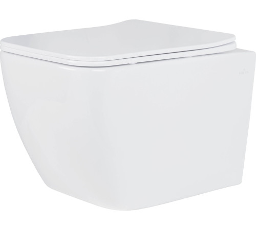 Унитаз подвесной Roxen Cube в комплекте с инсталляцией StounFix Dual Fresh 6 в 1 534002 кнопка: белый глянец