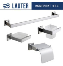 Набор аксессуаров для ванной Lauter 21SH71061 + 21SH71051 + 21SH71101 + 21SH71011 Chrome, 4 предмета