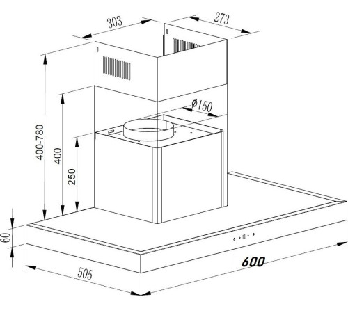 Кухонная вытяжка Schtoff S Plus 600 X нержавеющая сталь