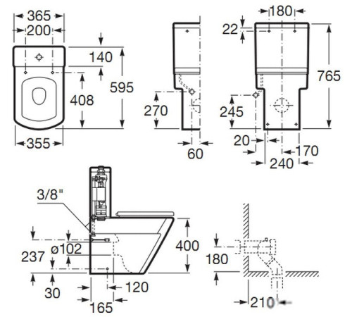 Унитаз Roca Hall [342629000] без бачка, без сиденья