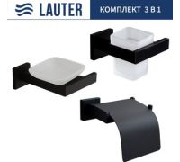 Набор аксессуаров для ванной Lauter 21SH71062 + 21SH71052 + 21SH71102 Matt Black, 3 предмета