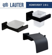 Набор аксессуаров для ванной Lauter 21SH71062 + 21SH71052 + 21SH71102 Matt Black, 3 предмета
