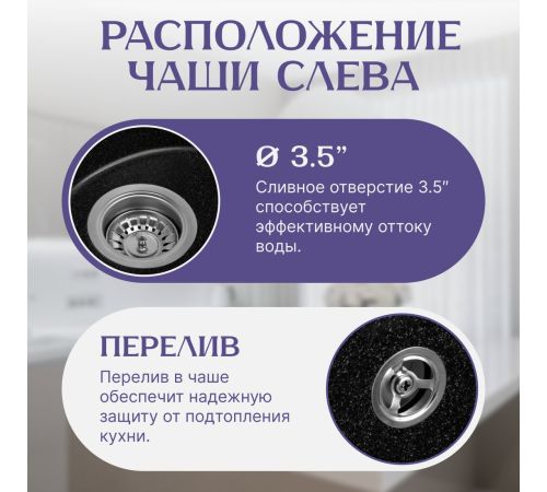 Кухонная мойка Saniteco Pura черный