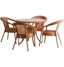 Обеденная группа Aiko Rattan Deco 7035П круглый бежевый