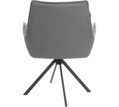 Стул с подлокотниками TetChair Мурано опора 360 велюр/букле HYP/экокожа, светло-серый/графит
