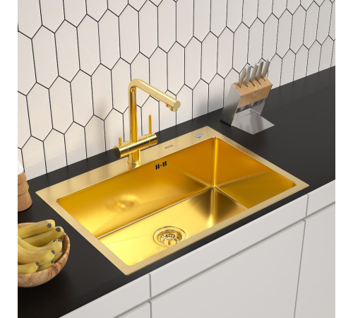 Кухонная мойка ARFEKA ECO AR 700*500 GOLD PVD NANO