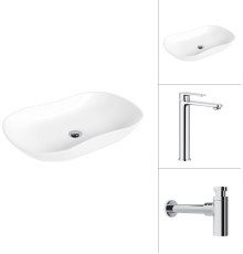 Умывальник Lauter 21570 + Moon 21СK81691C с сифоном 21635CH хром
