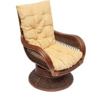 Кресло-качалка TetChair Andrea Relax Medium с подушкой античный орех/рубчик кремовый
