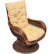 Кресло-качалка TetChair Andrea Relax Medium с подушкой античный орех/рубчик кремовый