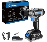 Дрель-шуруповерт Deko ZKCD20V PRO 084-1005 с 2-мя АКБ, кейс