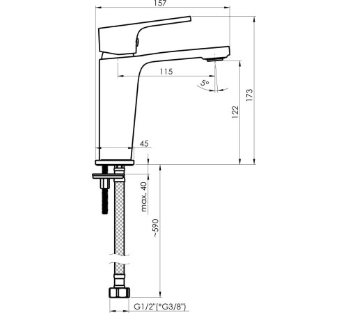 Смеситель Rubineta Modena-18 BK MD80068