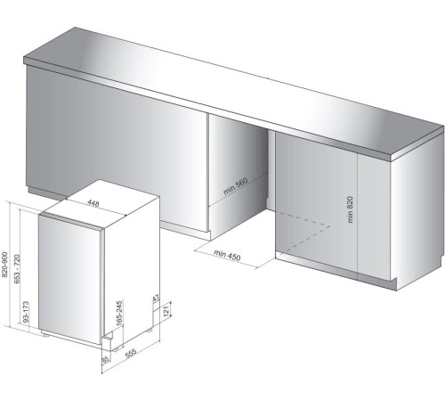 Встраиваемая посудомоечная машина Hotpoint HSIO 3O23 WFE