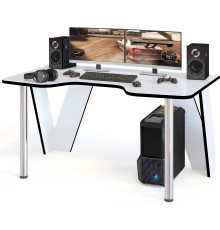 Геймерский стол Сокол КСТ-116 белый/черный