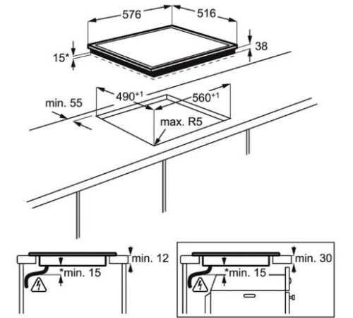 Варочная панель Electrolux EHF16240XK