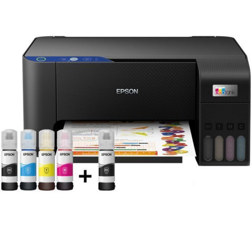 МФУ Epson EcoTank L3211 ресурс стартовых контейнеров 6500/8100, контейнер 003