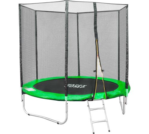 Батут Happy Jump 8ft Pro 252 см с внешней сеткой и лестницей