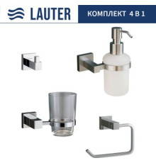 Набор аксессуаров для ванной Lauter 21SH6061 + 21SH6171 + 21SH6091 + 21SH6071 Chrome, 4 предмета