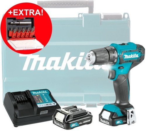Дрель-шуруповерт Makita DF333DYX14 с 2-мя АКБ, кейс +набор оснастки