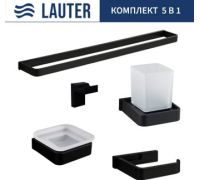 Набор аксессуаров для ванной Lauter 21SH7062 + 21SH7052 + 21SH7092 + 21SH7102 + 21SH8372 Matt Black, 5 предметов