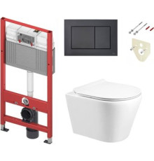 Унитаз подвесной Grado GD-W201T + TECE 9400414 с кнопкой смыва